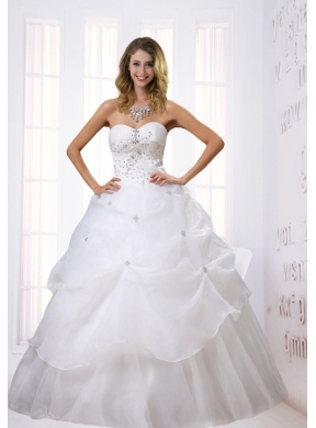 Princess Floor Length Wedding Dress with Beading