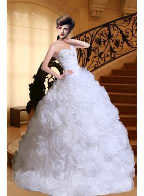 Luxurious Beading Wedding Dress with Sweep Train