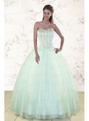 Light Blue Cheap Quinceanera Dress with Beading