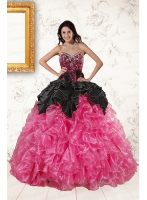 Cheap Multi Color Ball Gown Ruffled Quinceanera Dresses