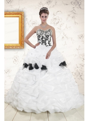 Hot White Elegant Quinceanera Dress with Pick Ups and Hand Made Flowers