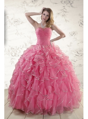 Pretty Beading Quinceanera Dress in Rose Pink