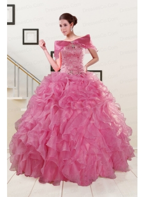Pretty Pink Quinceanera Dress with Beading