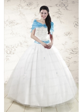 Pretty White Quinceanera Dress with Appliques