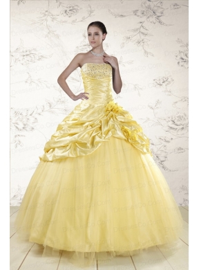 Pretty Yellow Ball Gown Quinceanera Dress