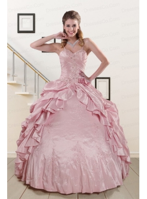 Sweet Spaghetti Straps Unique Quinceanera Dress in Pink