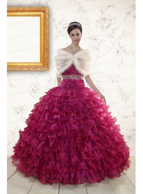 Unique Quinceanera Gown with Beading and Ruffles