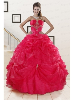 Unique Red Quinceanera Dress with Appliques