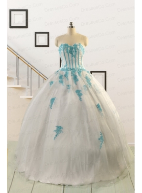 Affordable White Quinceanera Dress with Appliques