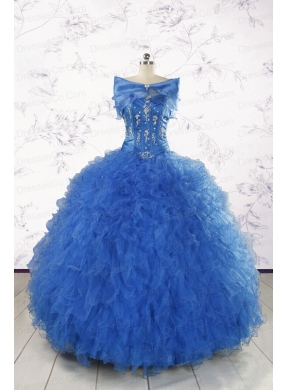 Beautiful Quinceanera Dress in Royal Blue Appliques