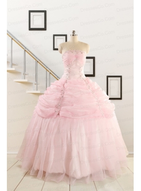 Pretty Strapless Quinceanera Dress with Beading and Pick Ups