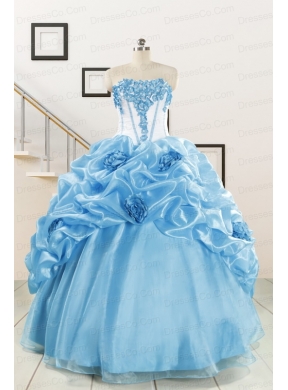New Style Baby Blue Quinceanera Dress with Appliques
