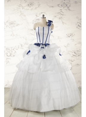 Elegant White One Shoulder Hand Made Flower Quinceanera Dress for