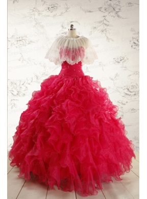 Pretty Beading Red Quinceanera Dress with Sweetheart