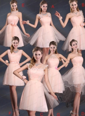 Baby Pink Mini Length The Most Popular Bridesmaid Dresses