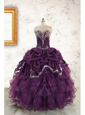 Pretty Purple Quinceanera Dress with Appliques For