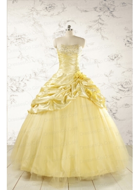 Yellow Ball Gown Quinceanera Dress for