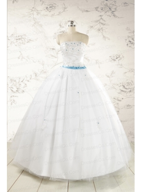Discount White Quinceanera Dress with Appliques