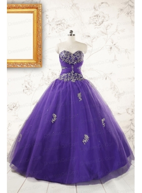 New Arrival Purple Quinceanera Dress with Appliques and Beading