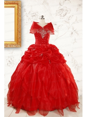 Ball Gown Beading Prefect Red Quinceanera Dresses