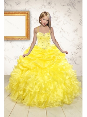 Beand New Beading and Ruffles Flower Girl Dress in Yellow for