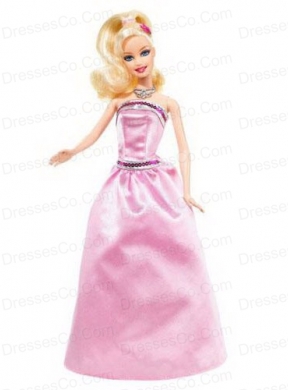 Beading Pink Princess Party Clothes Quinceanera Doll Dress