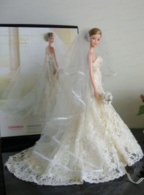 The Most Amazing Wedding Dress With Court Train Made To Fit The Quinceanera Doll