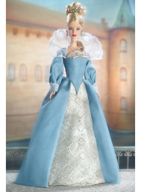 The Most Amazing Blue Dress With Long Sleeves For Quinceanera Doll Dress