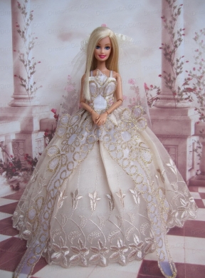 The Most Amazing Wedding Dress With Embroidery Made To Fit The Quinceanera Doll