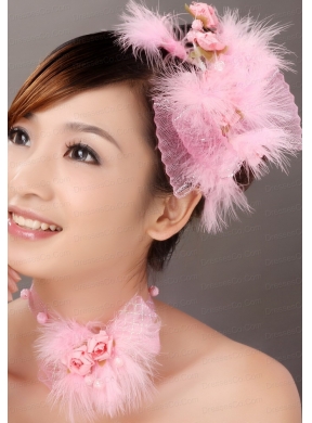 Lovely Tulle Feather Flower Womens Fascinators