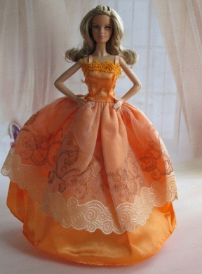 Beautiful Ball Gown Yellow Quinceanera Doll Dress