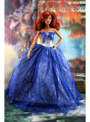 Fashion Royal Blue Dress For Quinceanera Doll