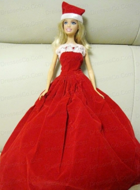 Simple Red Handmade Dress Party Clothes For Quinceanera