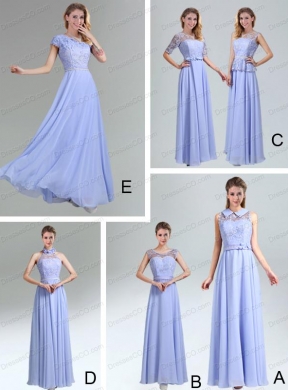 Modest Belt Empire Bridesmaid Dress in Lavender