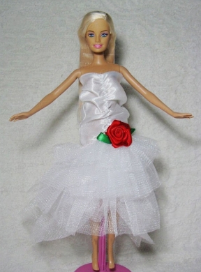 Elegant Wedding Dress With Flower Tea-length For Quinceanera Doll