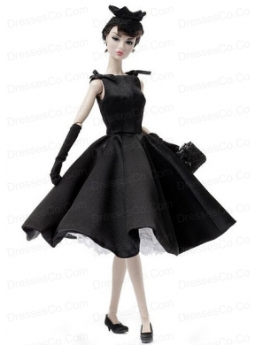 Fashion Handmade Black Quinceanera Party Dress For Quinceanera Doll