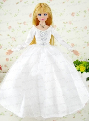 Fashion Handmade White Tulle Quinceanera Wedding Dress For Quinceanera Doll