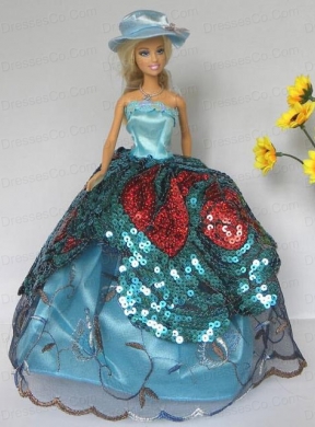 Free Shippment Quinceanera Doll Lace And Sequins Clothes Party DressGown