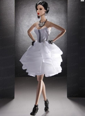 New Fashion Holiday Dress White Organza For Quinceanera Doll
