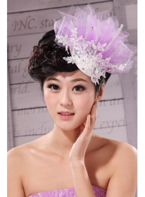 New Headpieces Rhinestone Lavender Net Beading For Party New Headpieces Rhinestone Lavender Net Beading For Party