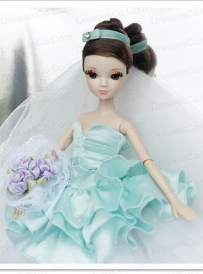 Beutiful Wedding Dress To Quinceanera Doll With Lace And Ruffles