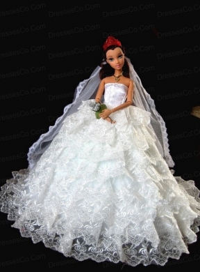 Exclusive Wedding Clothes Ruffled Layers Quinceanera Doll Dress