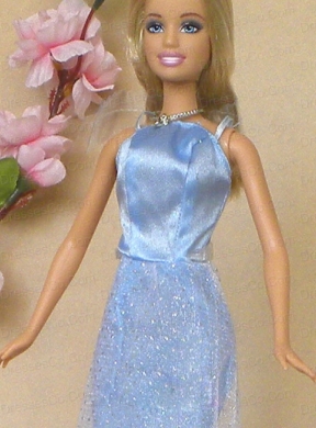 Simple Baby Blue Holiday Dress To Quinceanera Doll