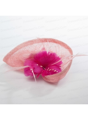 Feather Tulle Red Hair Ornament for Women