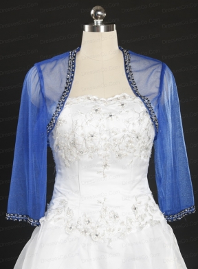 Discount Royal Blue Long Sleeves Wraps with Beading