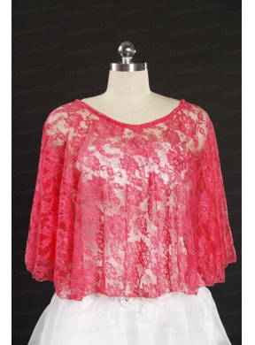 Coral Red Lace Hot Sale Wraps with Beading 2014