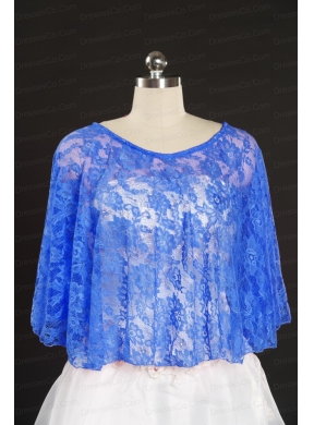 Royal Blue Lace Hot Sale Wraps with Beading