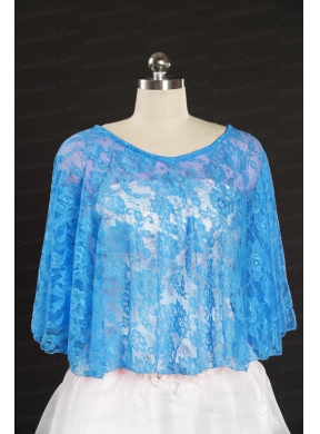 Blue Beading Lace Hot Sale Wraps for Wedding Party