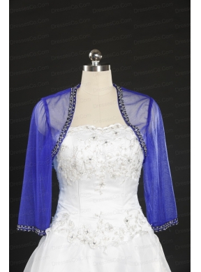Discount Royal Blue Long Sleeves Wraps with Beading