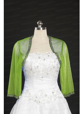 Spring Green Beading Wraps with Long Sleeves